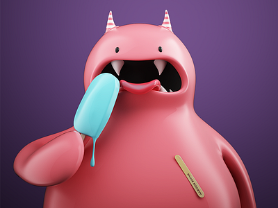 Monster! 3d model c4d character cinema 4d monster popsicle vray