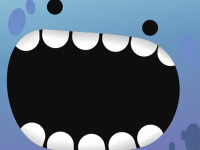 Monster cute design illustration logo monster teeth