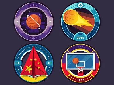 ESPN Badges: College Hoops Tip-Off 2014 badge basketball espn illustration sports