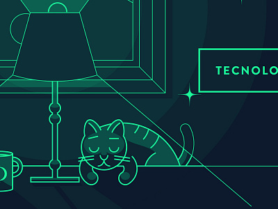 Magic light bulb cat illustration interface light lightbulb magic ui web website