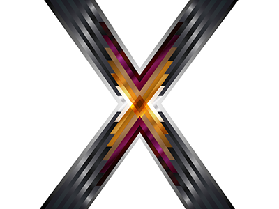 Metal X lettering type typography vector