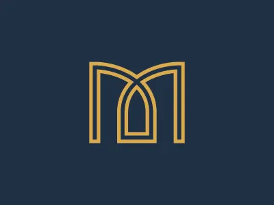 M mark church flat line logo m