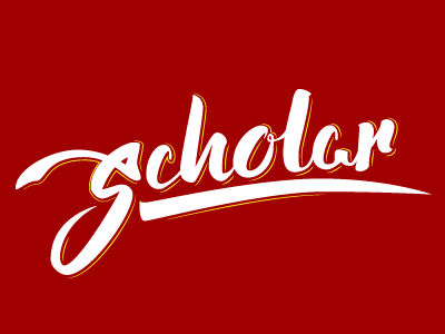 Scholar lettering typography vector words