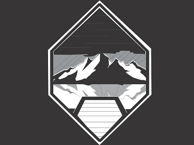 Mountains band graphic lake logo mountains negative pier slovakia vector