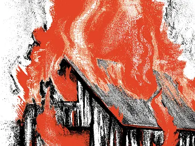 Two Tone Wolf Pack - CD RELEASE barn charcoal design distress fire graphic illustration poster print screenprint vintage