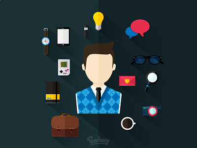 Busy Day adobe free illustration set vector work
