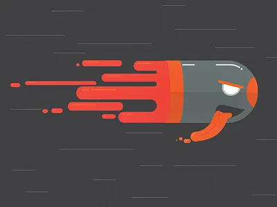 Bullet ai bullet cartoon charactre illustration speed vector