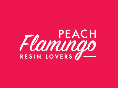 Peach Flamingo lettering retro type typography