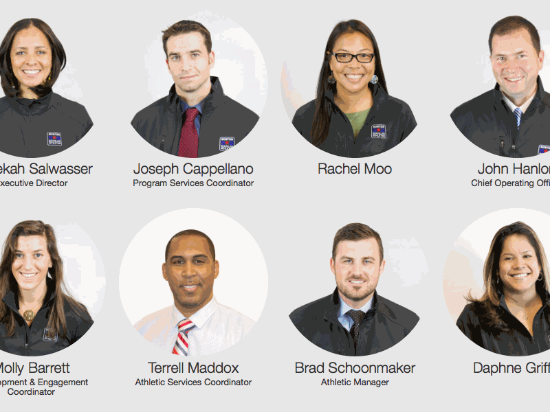 Rollover Interaction for Boston Scholar Athletes bio grid leadership rollover staff