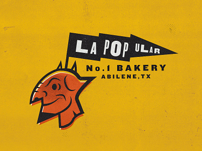 La Popular bakery devil halftone letterpress type woodtype