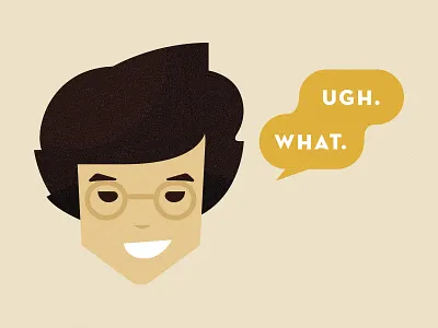 Hsu Bachs character face flat glasses illustration