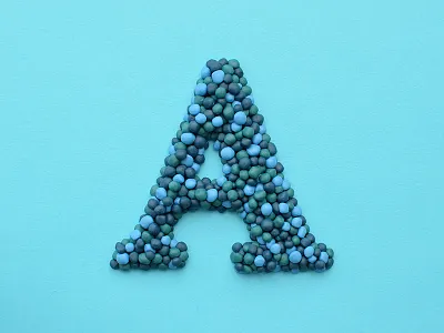A | Plasticine Typography blue letter meusbubbles plasticine typography