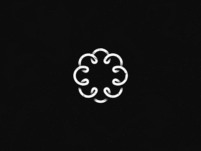 Ornament flower leafs line logo mark scratch sign stamp symbol