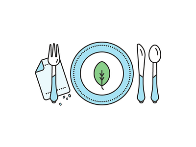 Eat! eat fork healthy icon illustration knife leaf simple spoon vector web