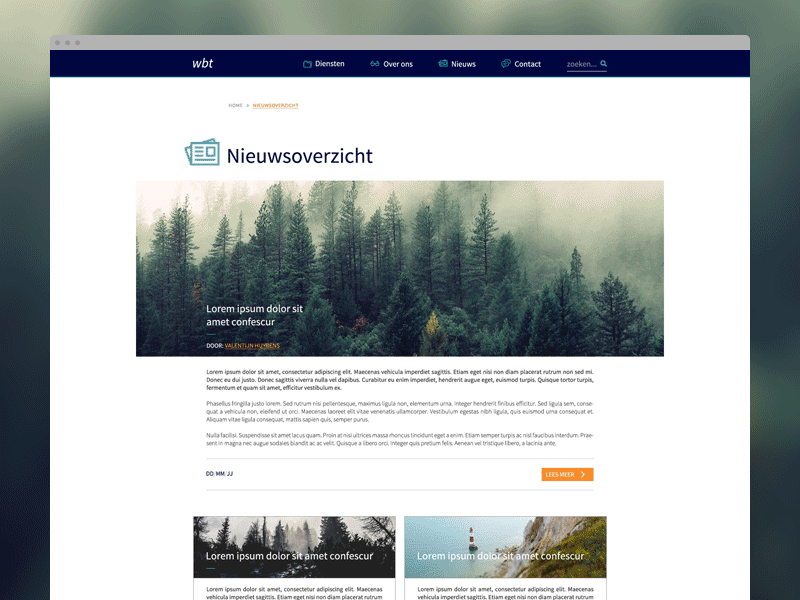 Blog Page animation blog blurred bg index light minimal overview page ui wbt