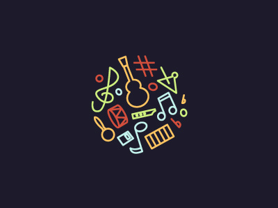 musical education illustration instruments music note