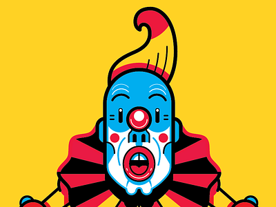 Payasito clown geometric loco surprise vector yellow