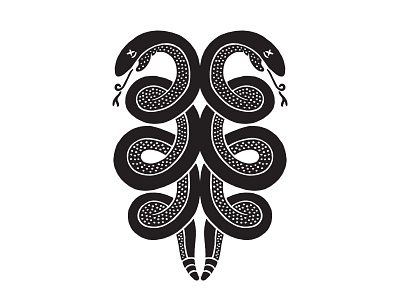Coiled snakes branding coil coiled dead illustration louisville one color robby davis serpent snakes symmetry
