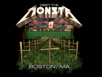 Monsta of Puppets 3d modeling baseball boston design fenway metal metallica red sox sports