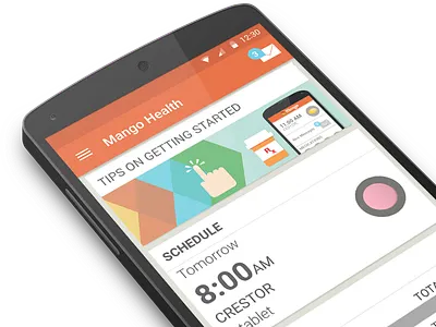 Dribbble Android Home android app card ui health medication mobile