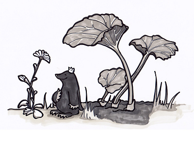 King of the Rhubarb Patch copic marker felt pen mole project 365 rhubarb