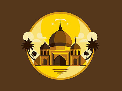 Taj Mahal India architecture design flat gold graphic holi holi festival india sun taj mahal uttar pradesh vector