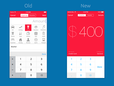 MoneyCoach new expense screen banking finance ios ios8 mobile payment