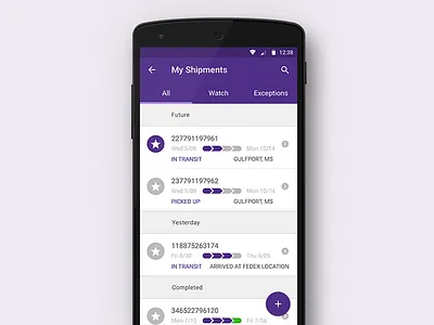 FedEx android app design fedex material design mobile ui ui design