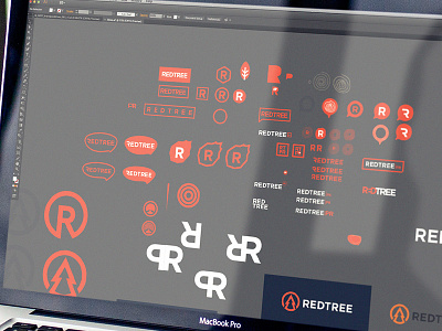 Branding Exploration artboard brand branding design exploration logo pr red tree