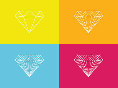 Diamonds branding colors crystals diamonds flat flat design icons identity iterations jewels logo