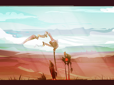 Travellers conceptart desert environment landscape sketch