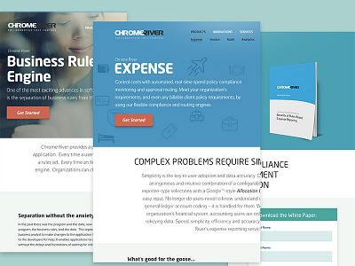 Chrome River company cta landing page marketing responsive screens website