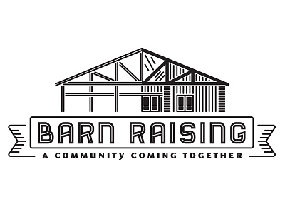 Barn Raising banner barn camp campaign line logo