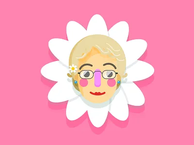 Nan grandma grandmother grandparents illustration legend nan petal pink simple