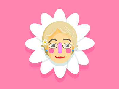 Nan grandma grandmother grandparents illustration legend nan petal pink simple