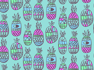 A whole lot of pineapples apparel blue illustration pattern pineapple shorts surf