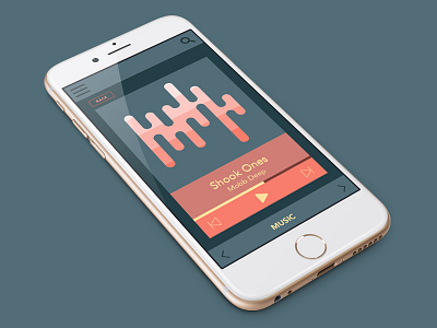 Flat UI Concept dark ui flat iphone mobb deep mockup music music player template user interface