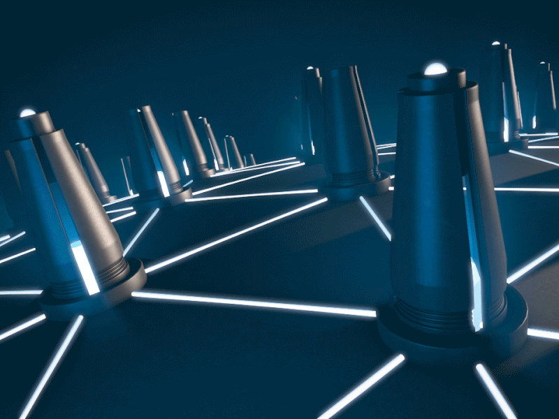 Blue Silos 3d animation blue c4d gif industry loop mechanical silo