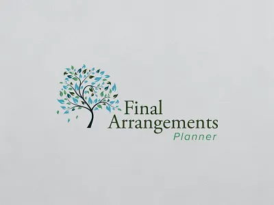 Logo Design funeral leaves logo planner tree