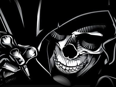 Cheating Death adobe illustrator black and white death illustration vector