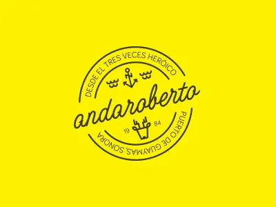 andaroberto anchor brand branding deer logo name yellow
