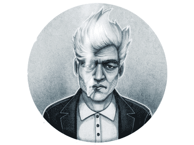 Twin Peaks Tribute character david lynch fan art hair illustration monotone series sigarette smoke stubble texture twin peaks