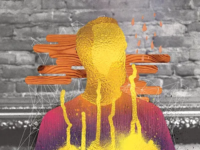 Gold Wood Collage album art cd collage digipak foil gold illustration texture wood