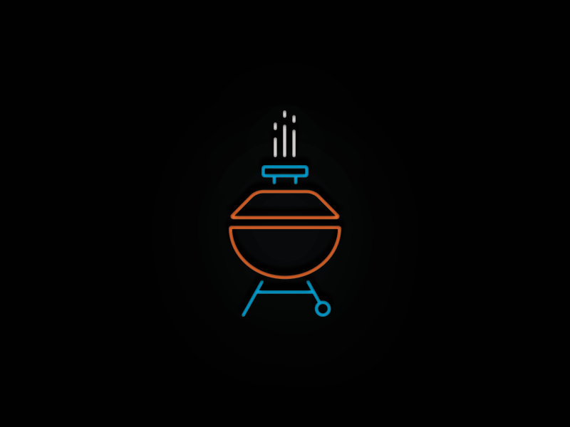 Grill bbq gif grill icon illustration neon steam texas