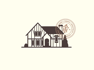 Tudor Dude architecture badge construction house icon illustration tudor