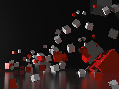 TEDxUofM 3d cubes modo reflection render tedx tedxuofm um uofm