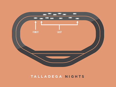 Talladega Nights conceptual film form illustration minimal movie movies orange poster posters racing typography
