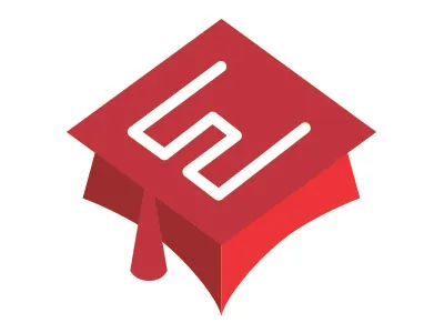 WIP education flat logo red school vector