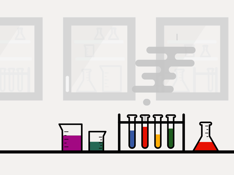 Chemistry Set animation chemistry color flat gif glass science set simple smoke