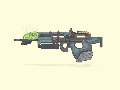 Destiny Weapon 07 bad juju destiny flat games gun illustration vector video games